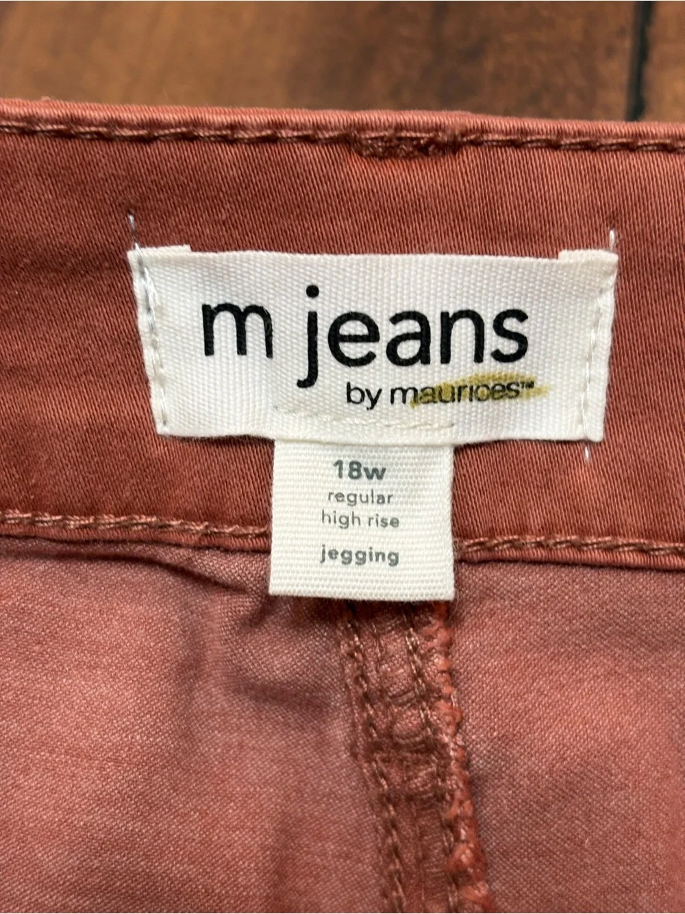 m jeans by maurices Women's High Rise Skinny Jeans in Rust Size 18W - Picture 6 of 8